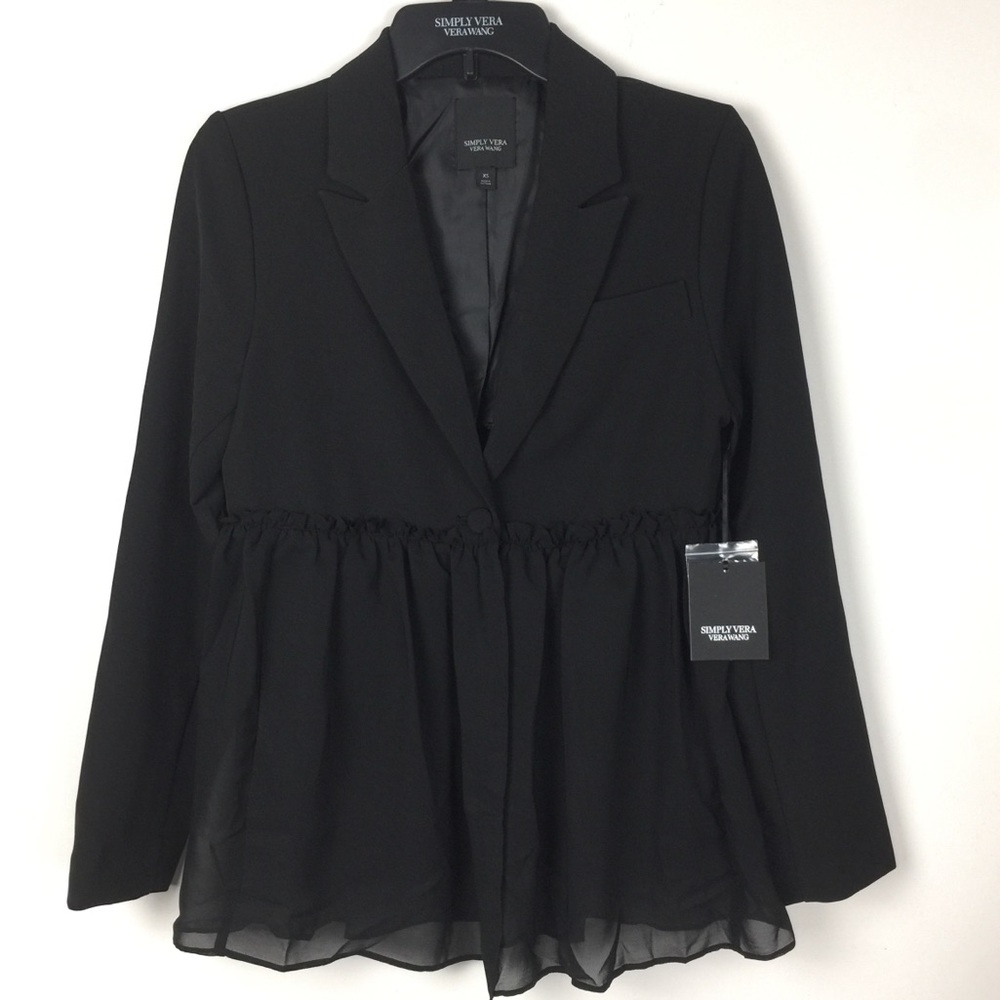 Simply Vera Vera Wang Black Blazer with Chiffon XS